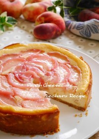 桃のベイクドチーズケーキ