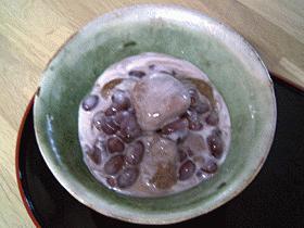 はったい餅のヨーグルあずきソース