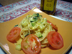 ズッキーニのクリームチーズパスタ