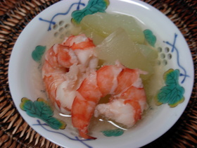冬瓜(夕顔)と海老の炊き合わせ