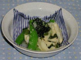 スナップえんどうとたけのこのサラダ