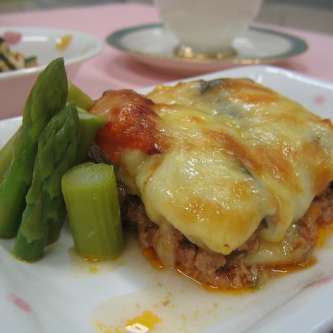 茄子と豚肉のラザニア風かさね焼き