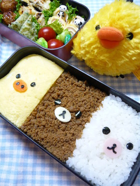 簡単キャラ弁✿リラックマの3色弁当