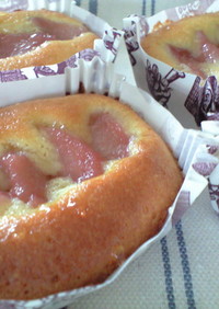 桃のコンポートで簡単ケーキ