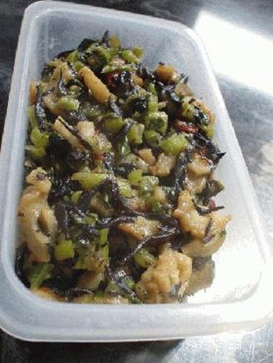 常備菜「大根っ葉とひじきの辛味噌炒め」の写真