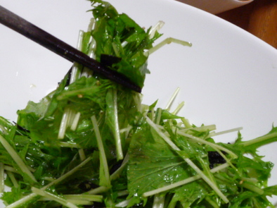 超簡単　水菜とお茶漬けサラダの写真