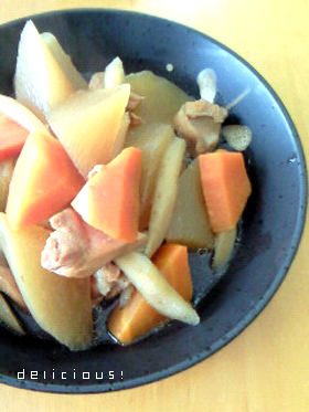 鶏肉と根菜の煮物