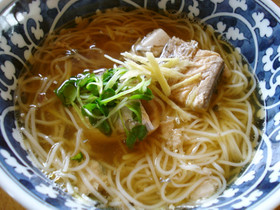 サバ缶で!簡単あったかそうめん
