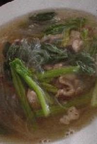 豚肉とほうれん草の中華風スープ