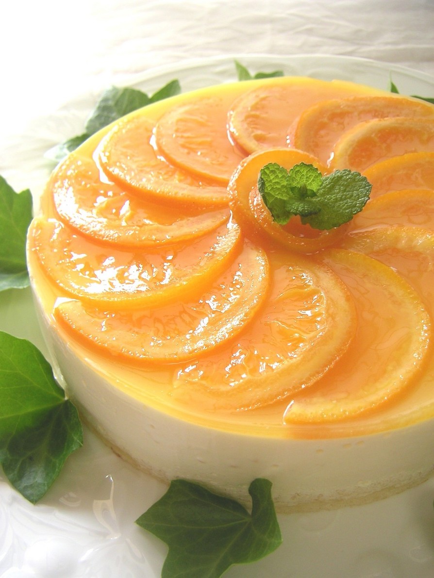 オレンジムースのケーキの画像