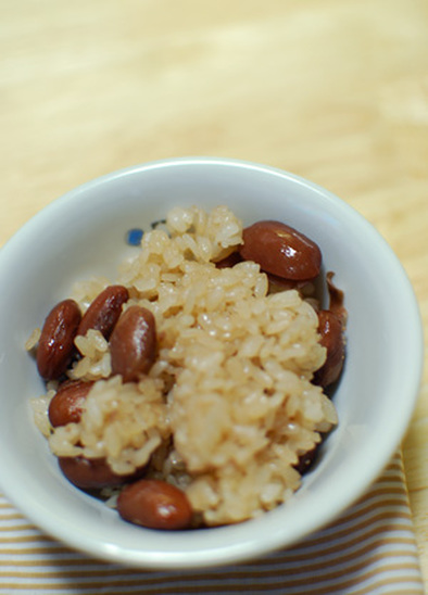金時豆の甘い赤飯の写真