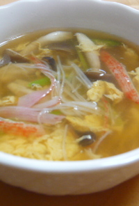 きのこたっぷり♡カニ玉スープ