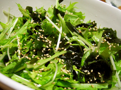 ごま油と塩で✿水菜のシンプルサラダの写真