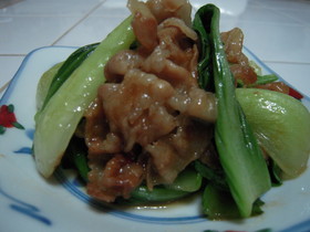 あら、簡単!!豚バラチンゲン菜炒め