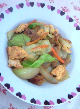 魚醤の旨みたっぷり肉野菜炒め