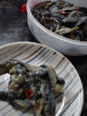茄子の生姜味噌炒め