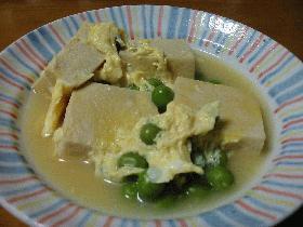 豆と高野豆腐の卵とじ!
