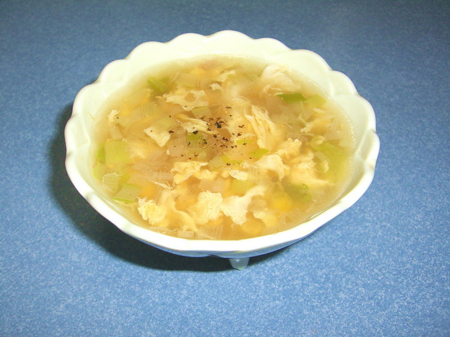 超簡単☆節約おいしいネギと卵の中華スープの画像