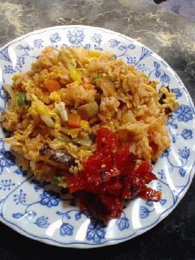 母の「『チキン』ライス」