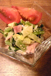 簡単！　小松菜とキャベツのサラダ