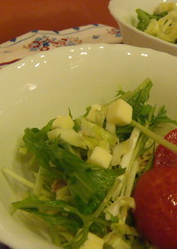 水菜とキャベツのスマートチーズサラダ