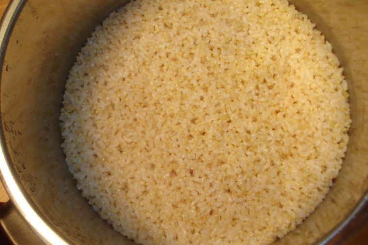 もちもち玄米ごはん 圧力鍋で炊こう レシピ 作り方 By Four Santa クックパッド