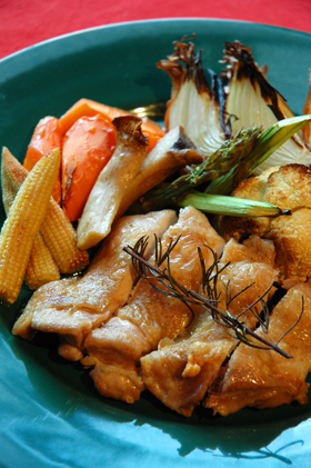 鶏肉と野菜のグリルの画像