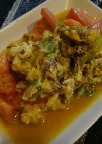和風味のトマトと卵の炒め物
