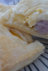 ウインナーとチーズの半熟卵パイ