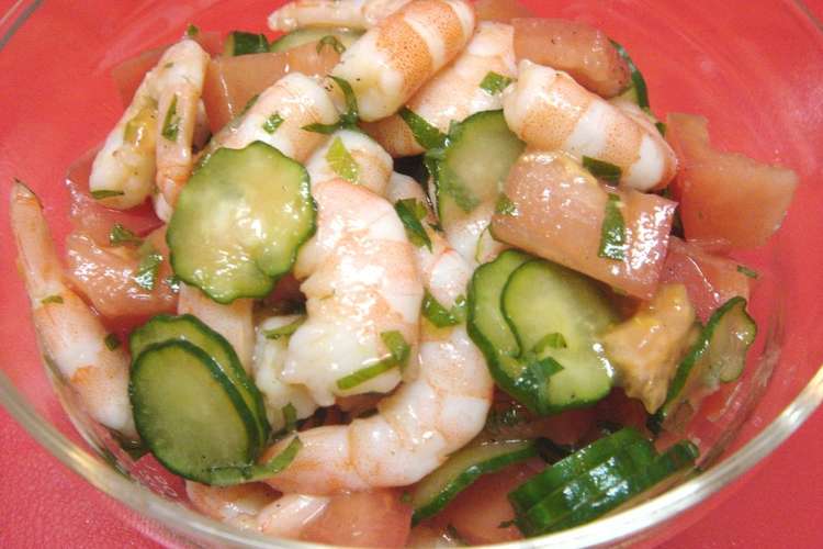 簡単 エビとトマトとキュウリのサラダ レシピ 作り方 By トトのママちゃん クックパッド 簡単おいしいみんなのレシピが356万品