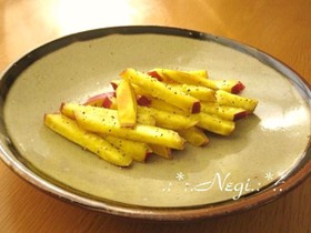 ∮驚くほど甘い✰さつま芋黒コショウ炒め∮