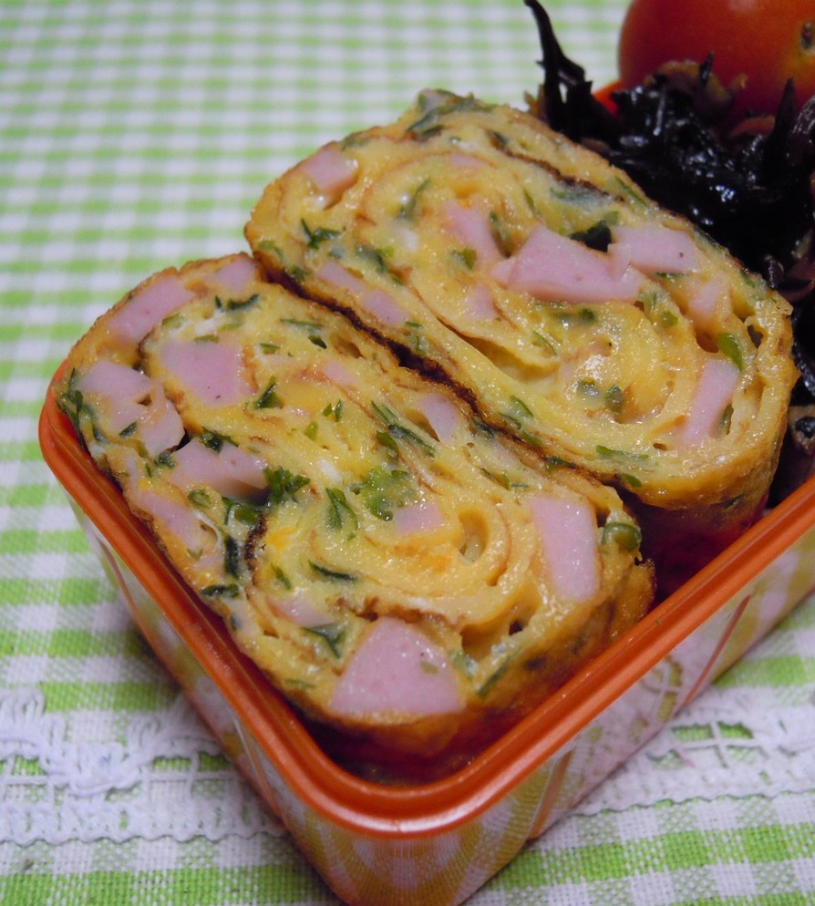 お弁当✿魚肉ソーセージと青海苔の卵焼き♡の画像