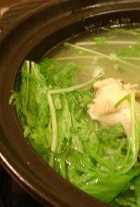 水菜と鳥手羽の鍋