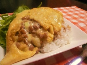 絶品✩我が家の納豆オムレツ丼✦✦
