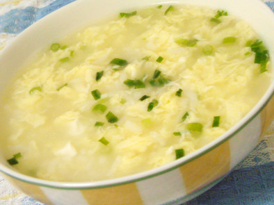 1人ランチ★ふんわり卵の簡単スープ雑炊の写真