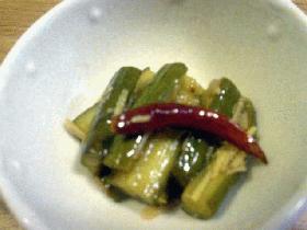 はなびし草の胡瓜のシャキシャキ炒め漬け
