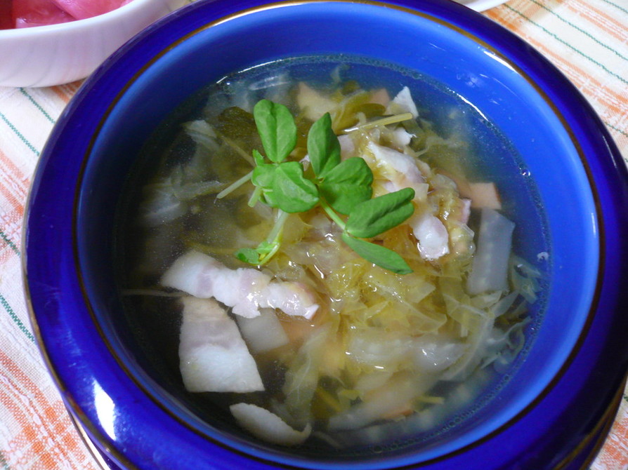 豆苗と白菜のヘルシースープ☆の画像