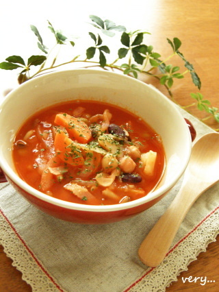 ✿ 野菜とお豆のほっこりトマトスープ ✿の画像