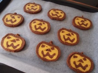 ハロウィンにかぼちゃクッキーの写真