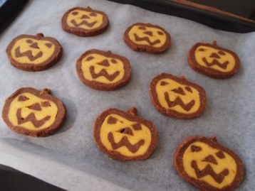 ハロウィンにかぼちゃクッキーの画像