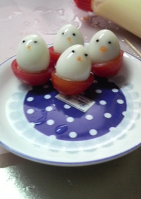 うずらの卵で可愛い〜☆