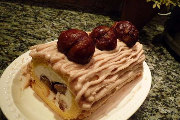 渋皮煮で モンブラン ロールケーキ レシピ 作り方 By ボノボニート クックパッド 簡単おいしいみんなのレシピが353万品