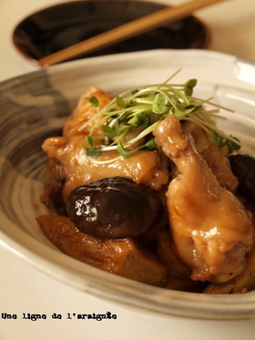 手羽元と厚揚げのこっくり照り煮。