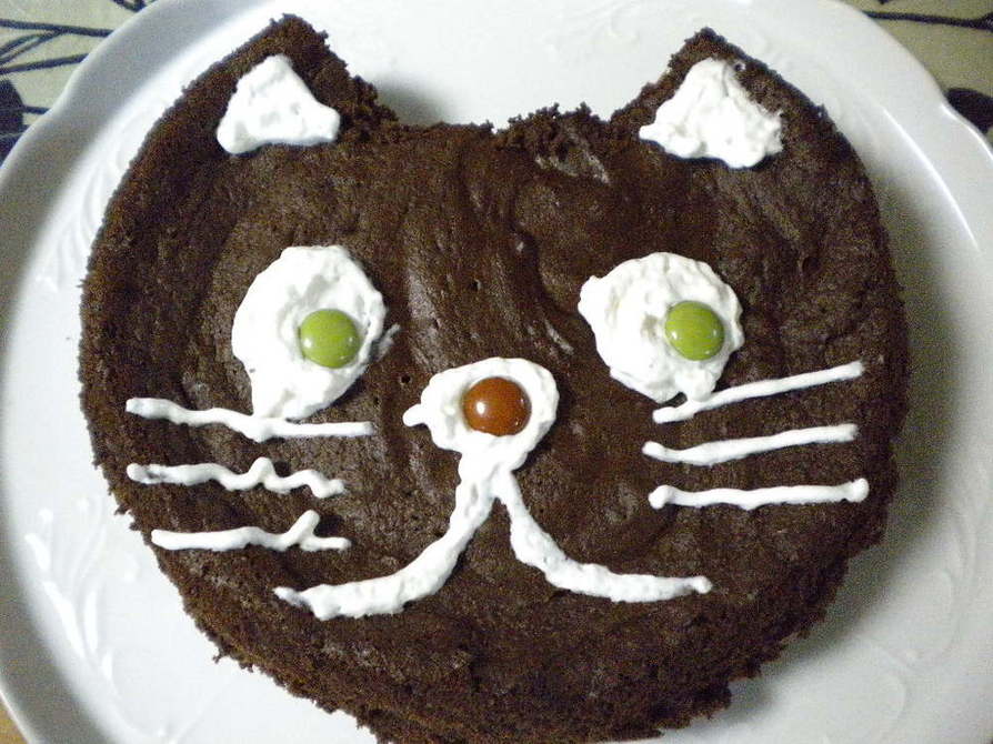 黒猫チョコケーキの画像