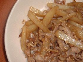 じゃがいもと豚肉のしゃっきり炒め