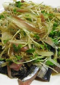 秋刀魚の胡麻ニンニク醤油サラダ