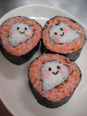 ハロウィン*おばけちゃん海苔巻きの写真