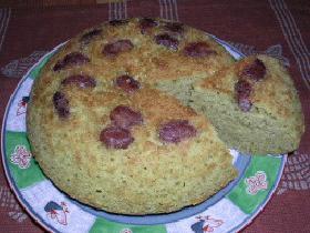 抹茶アイスと金時豆 de 炊飯器ケーキ