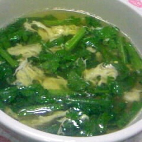 春菊と卵のスープ