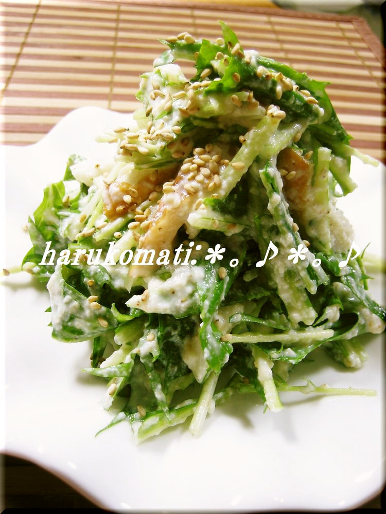 お豆腐で水菜が美味しいサラダ